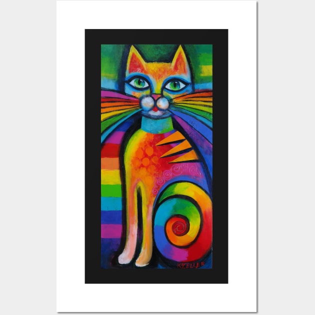 Rainbow cat Wall Art by karincharlotte